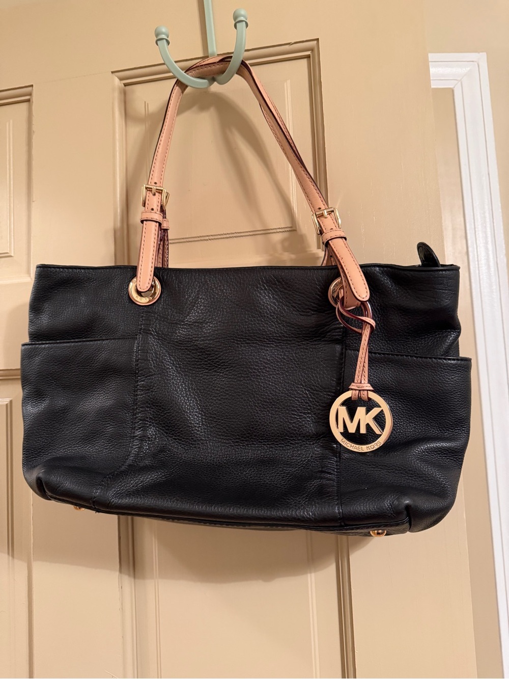 Michael Kors Black and Tan Leather Tote